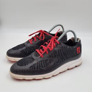 FootJoy Golf Shoes SuperLites XP Spikeless Mens Black Red Shoes 8.5 M 58027